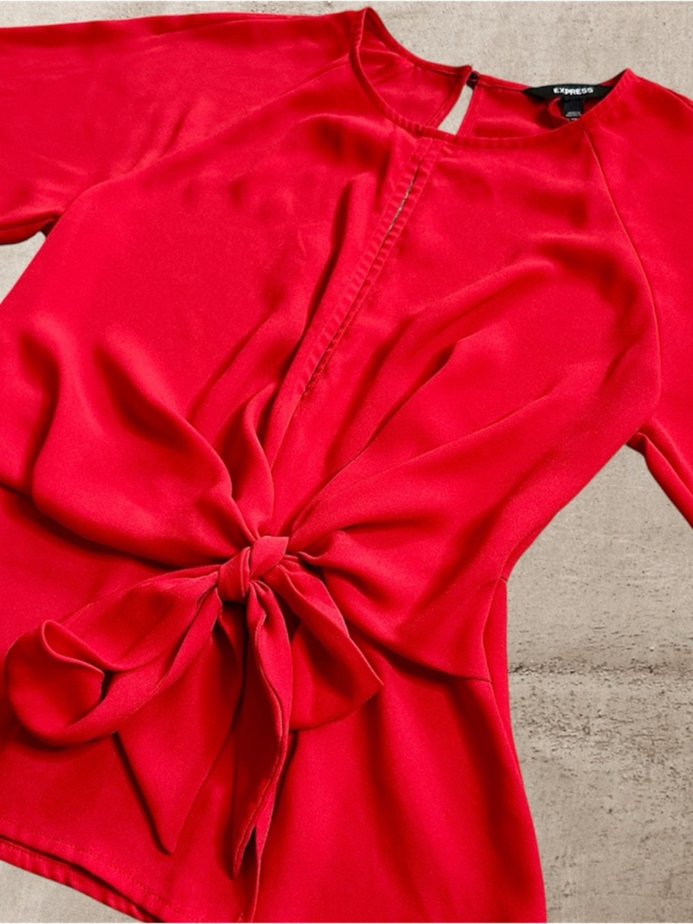 Express | Bell Sleeve Tie Front Wrap Top